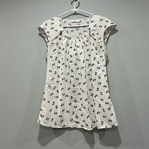 Loose white/black blouse